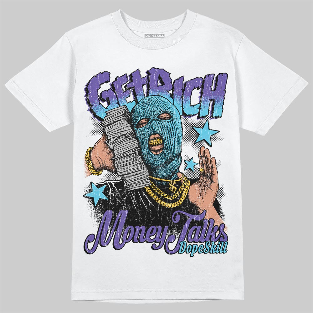 Jordan 8 Retro 'Aqua' 2025 DopeSkill T-Shirt Get Rich Graphic Streetwear - White