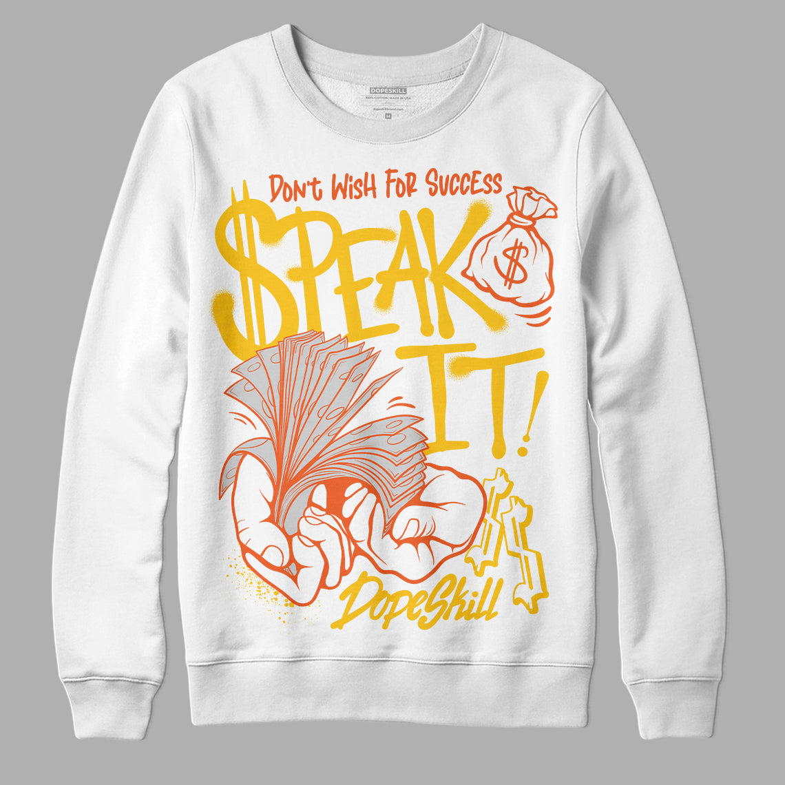 Yellow Sneakers DopeSkill Sweatshirt Speak It Graphic Streetwear - White