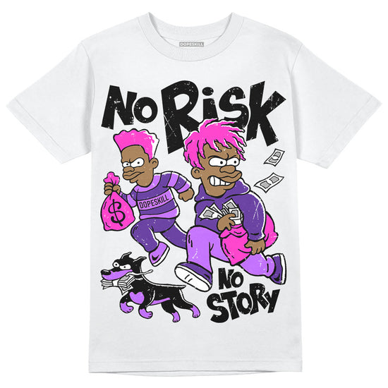 PURPLE Sneakers DopeSkill T-Shirt No Risk No Story Graphic Streetwear - White