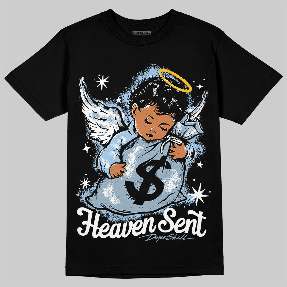 Jordan 40 “Blue Suede” DopeSkill T-Shirt Heaven Sent Graphic Streetwear - Black