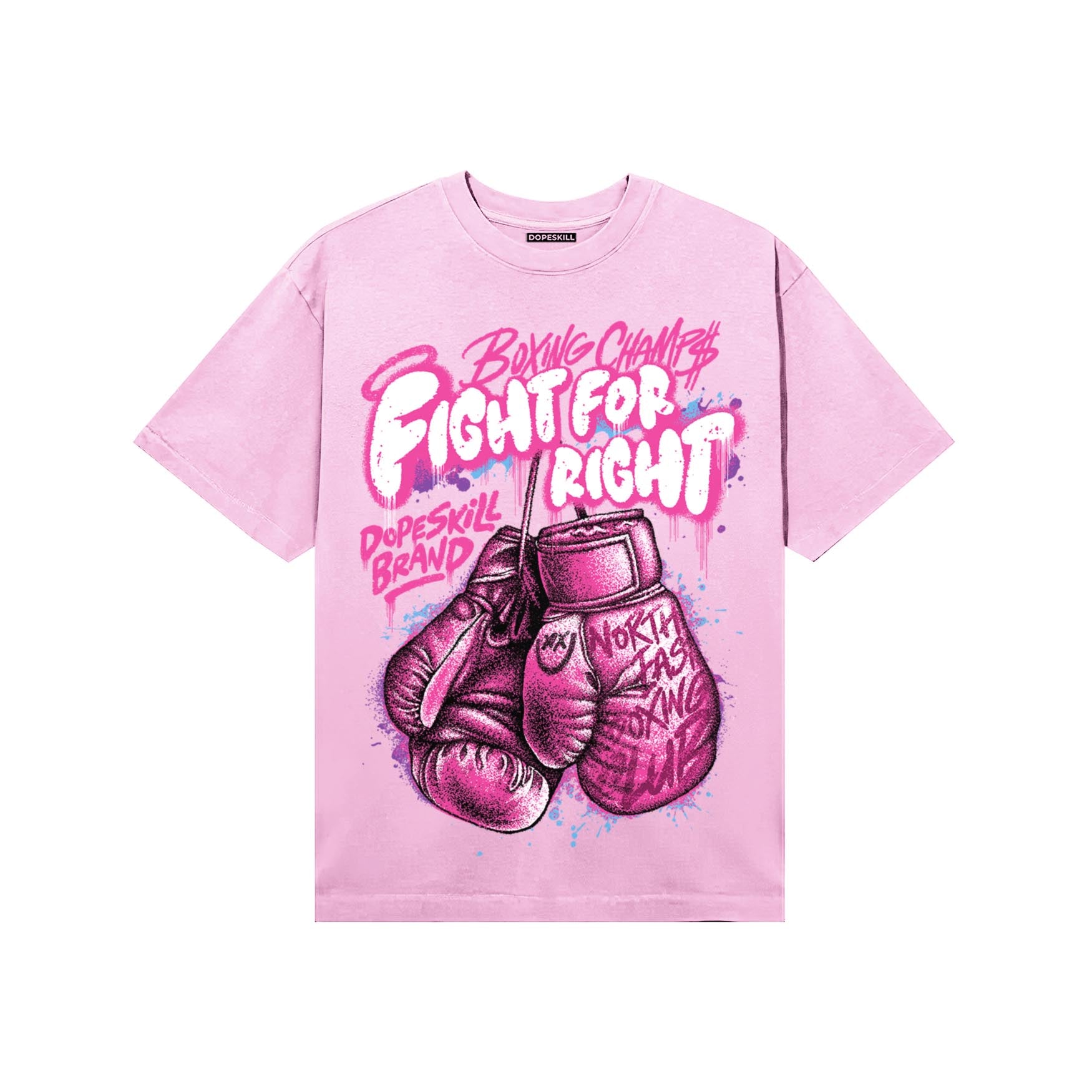 Pink Sneakers DopeSkill T-Shirt Fight For Right Graphic Streetwear - Light Pink