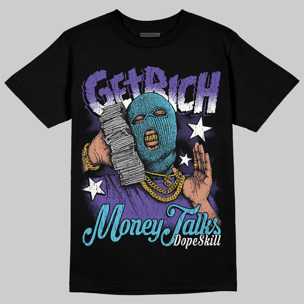 Jordan 8 Retro 'Aqua' 2025 DopeSkill T-Shirt Get Rich Graphic Streetwear - black