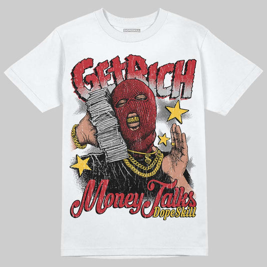Jordan 14 Retro Ferrari (2025) DopeSkill T-Shirt Get Rich Graphic Streetwear - White