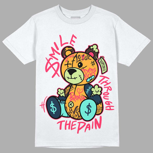 Jordan 1 High OG Bio Hack DopeSkill T-shirt  Smile Through The Pain Graphic Streetwear - White 