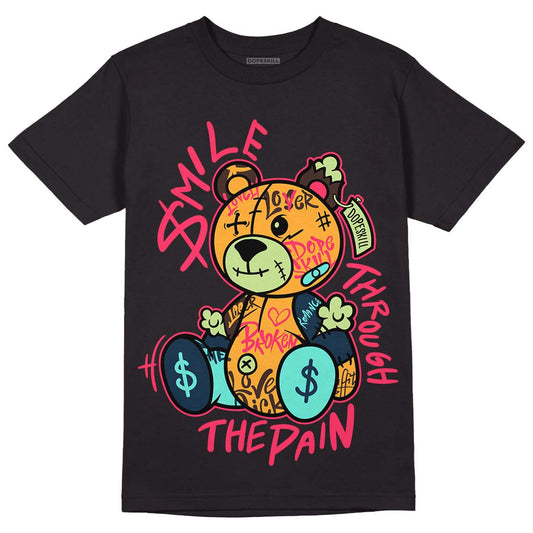 Jordan 1 High OG Bio Hack DopeSkill T-shirt  Smile Through The Pain Graphic Streetwear - Black