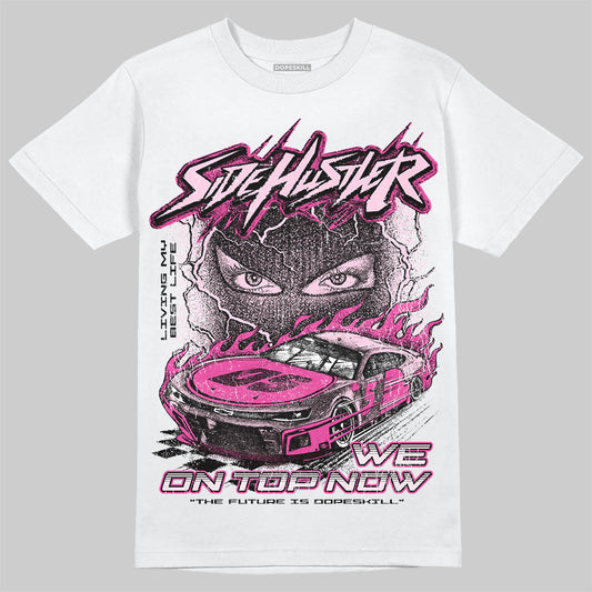 Pink Sneakers DopeSkill T-Shirt New Side Hustler Graphic Streetwear - White