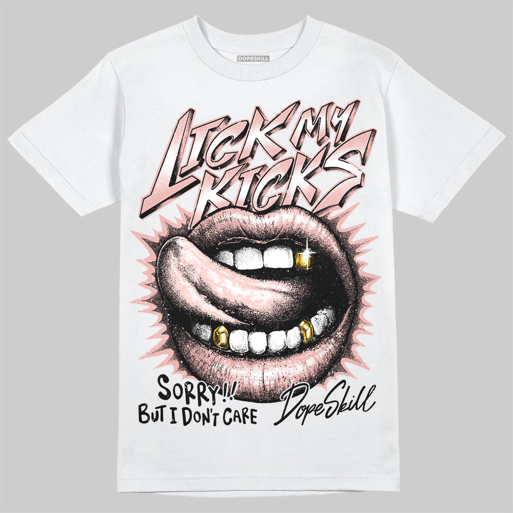 Lanvin Leather Curb Glitter Pale Pink DopeSkill T-Shirt Lick My Kicks Graphic Streetwear - White