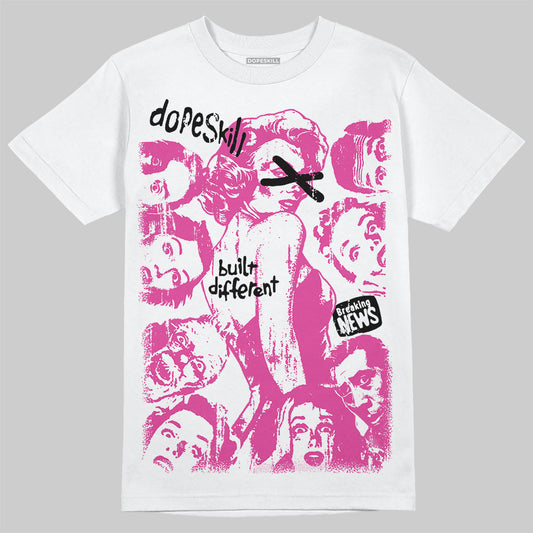 Pink Sneakers DopeSkill T-Shirt Built Different Graphic Streetwear - White
