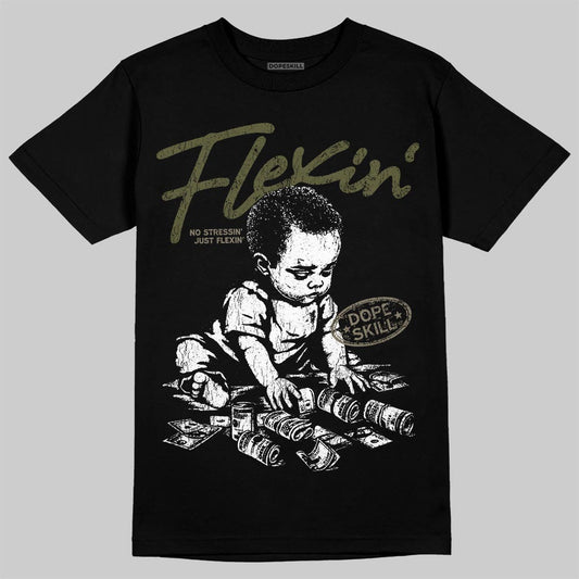 Jordan 3 “Medium Olive” aka “Family Affair” DopeSkill T-Shirt Flexin' Graphic Streetwear - Black