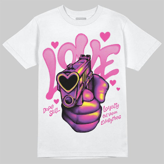 Pink Sneakers DopeSkill T-Shirt Love Shot Graphic Streetwear - White