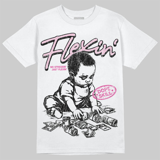 Pink Sneakers DopeSkill T-Shirt Flexin' Graphic Streetwear - White
