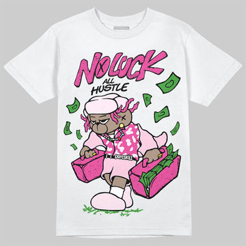 Dunk Low GS 'Triple Pink' DopeSkill T-Shirt No Luck, All Hustle Graphic Streetwear - White