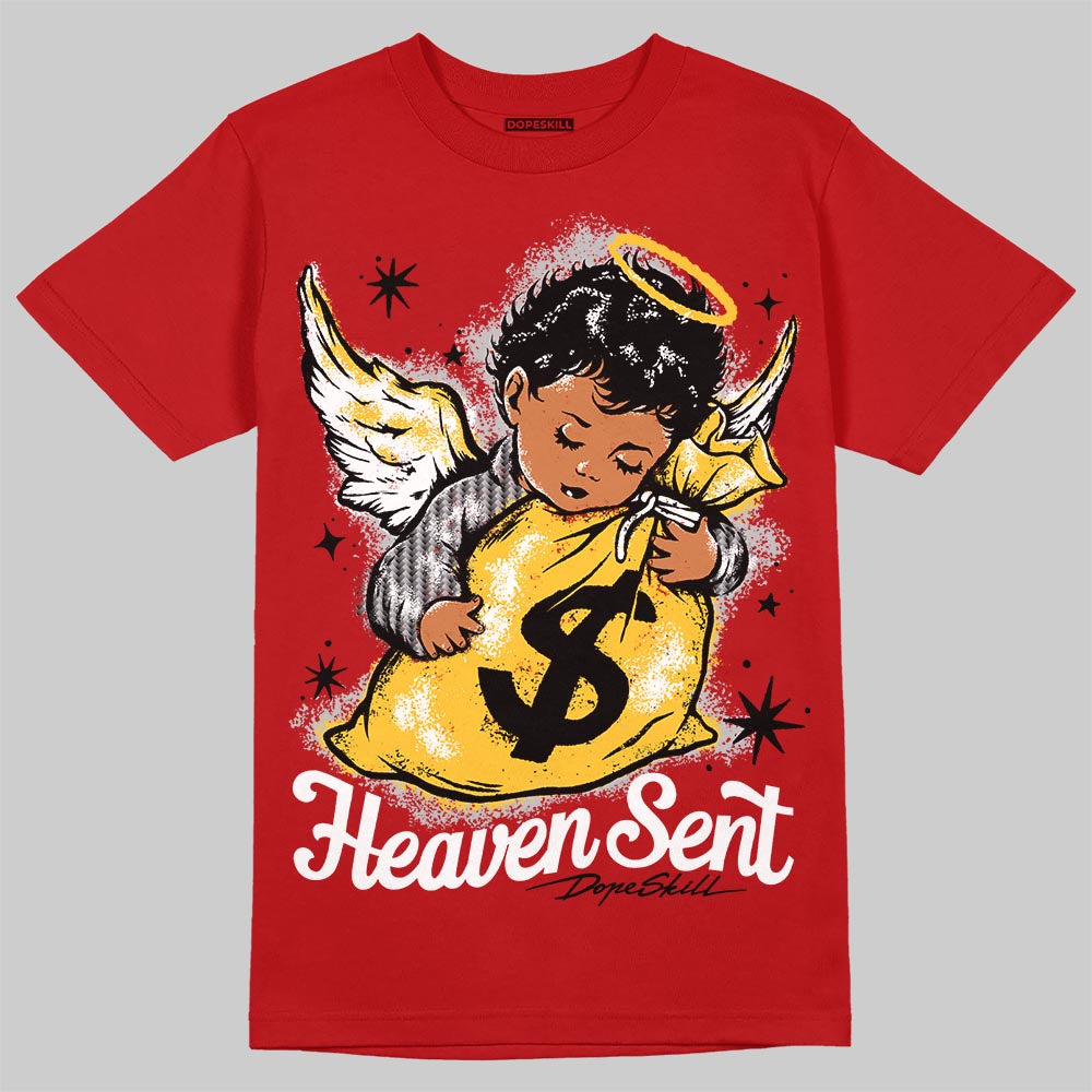 Jordan 14 Retro Ferrari (2025) DopeSkill T-Shirt Heaven Sent Graphic Streetwear - Red