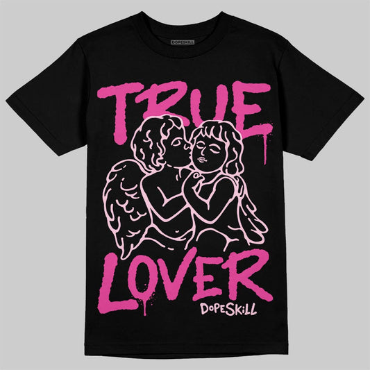 Pink Sneakers DopeSkill T-Shirt True Lover Graphic Streetwear - Black