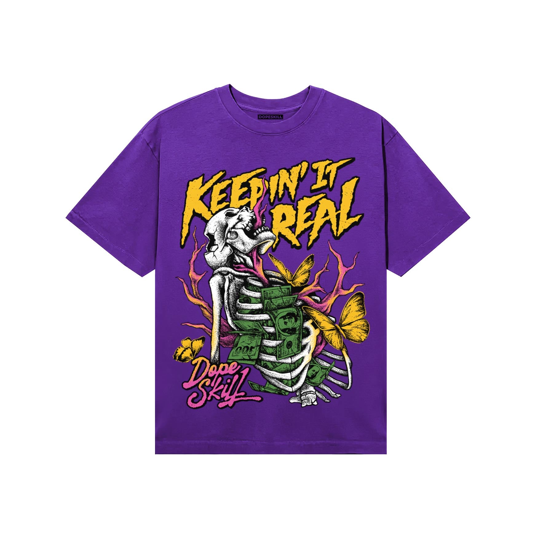 PURPLE Sneakers DopeSkill T-Shirt Keepin' It Real Graphic Streetwear - Purple