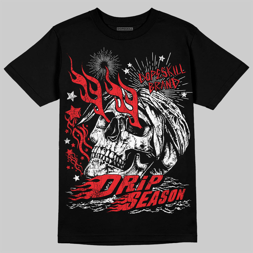 Red Sneakers DopeSkill T-Shirt Drip Season Graphic Streetwear - Black