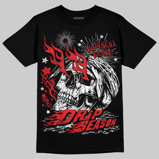 Red Sneakers DopeSkill T-Shirt Drip Season Graphic Streetwear - Black