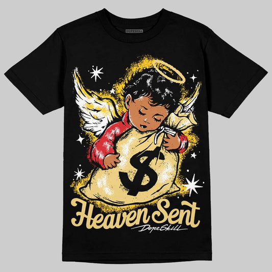 Quai 54 x Air Jordan 1 Retro Low OG Tour Yellow Black DopeSkill T-Shirt Heaven Sent Graphic Streetwear - Black