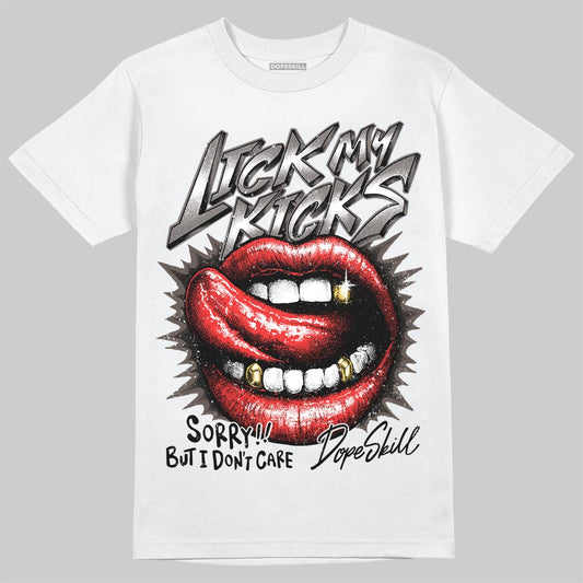 Jordan 4 Retro Cave Stone DopeSkill T-Shirt Lick My Kicks Graphic Streetwear - White