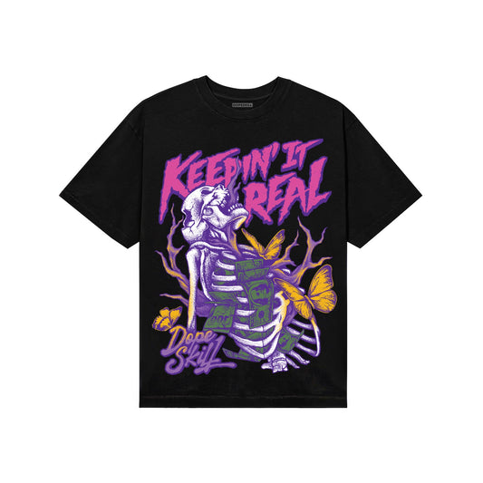 PURPLE Sneakers DopeSkill T-Shirt Keepin' It Real Graphic Streetwear - Black