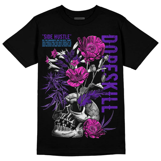 Jordan 13 Court Purple DopeSkill T-Shirt Side Hustle Graphic Streetwear - Black