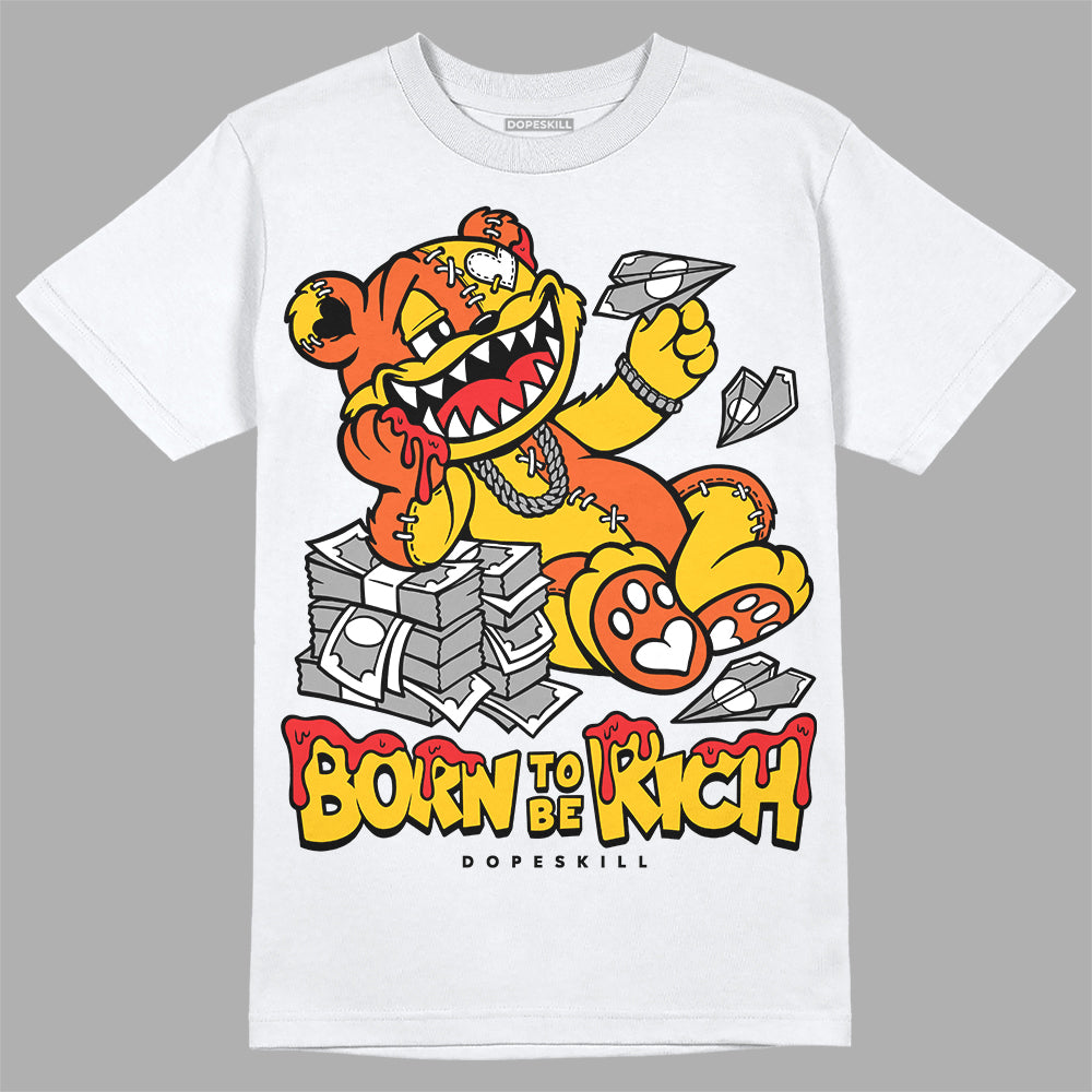 Yellow Sneakers DopeSkill T-shirt Born To Be Rich Graphic Streetwear - White