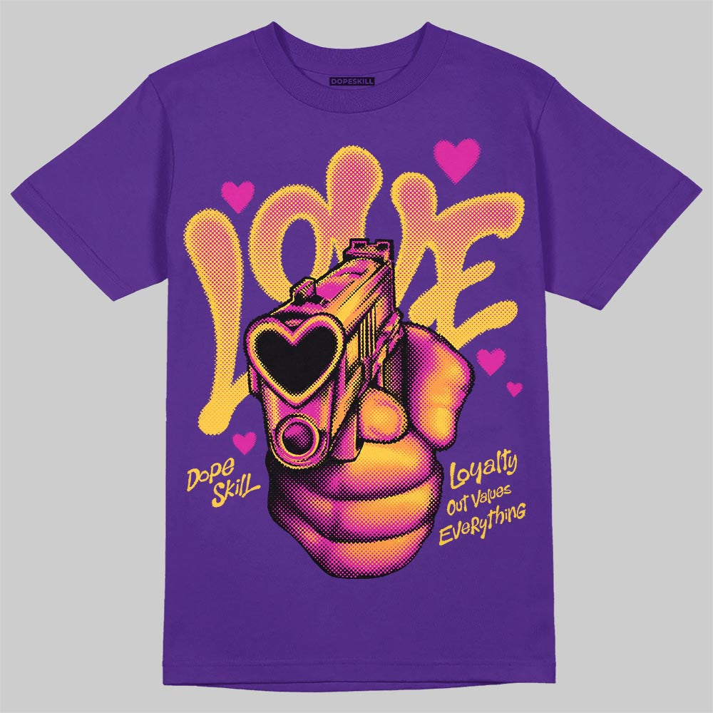 PURPLE Sneakers DopeSkill T-Shirt Love Shot Graphic Streetwear - Purple