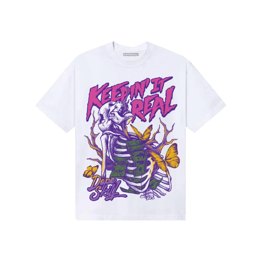 PURPLE Sneakers DopeSkill T-Shirt Keepin' It Real Graphic Streetwear - White