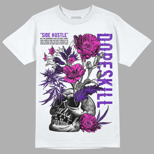 Jordan 13 Court Purple DopeSkill T-Shirt Side Hustle Graphic Streetwear - White