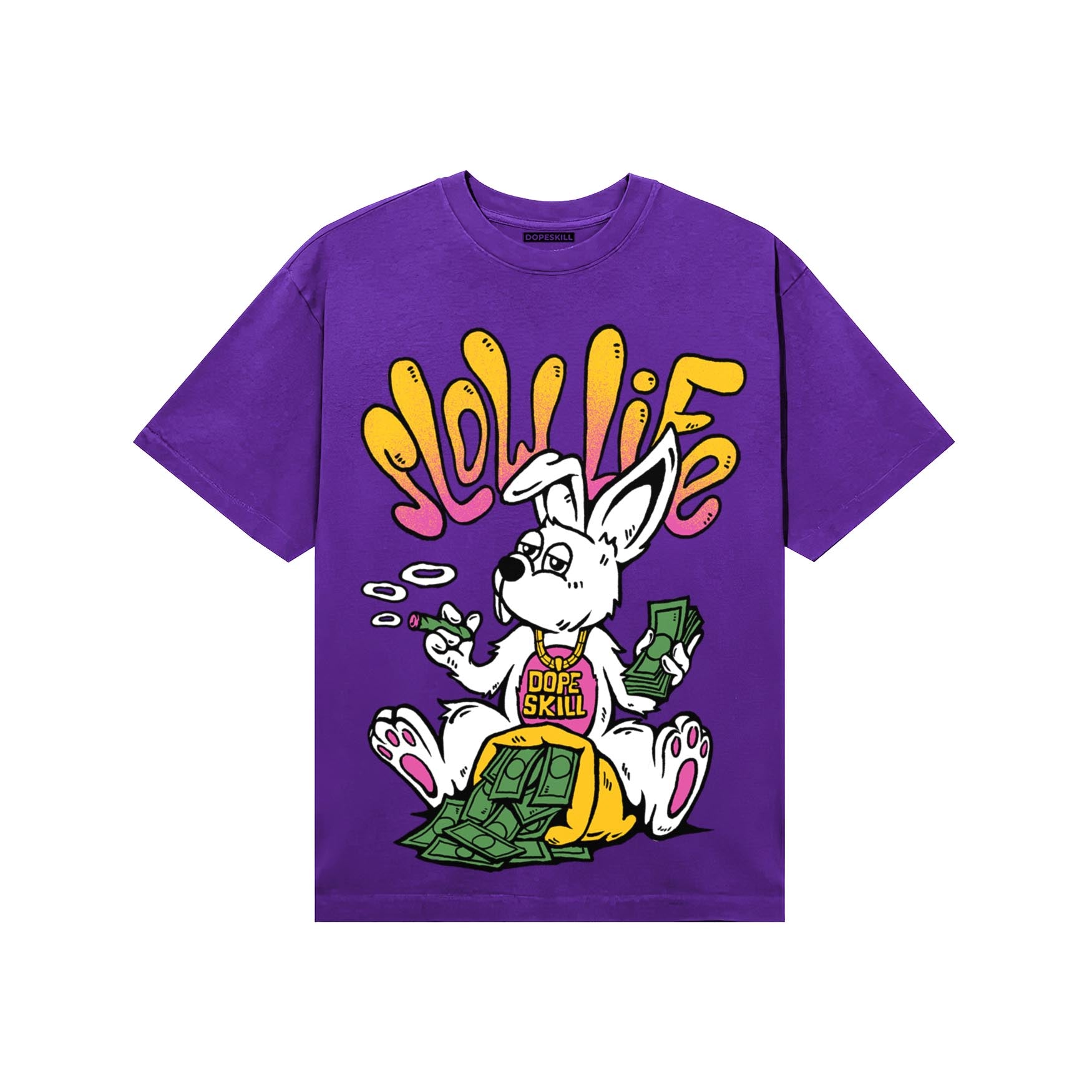 PURPLE Sneakers DopeSkill T-Shirt Slow Life Graphic Streetwear - Purple