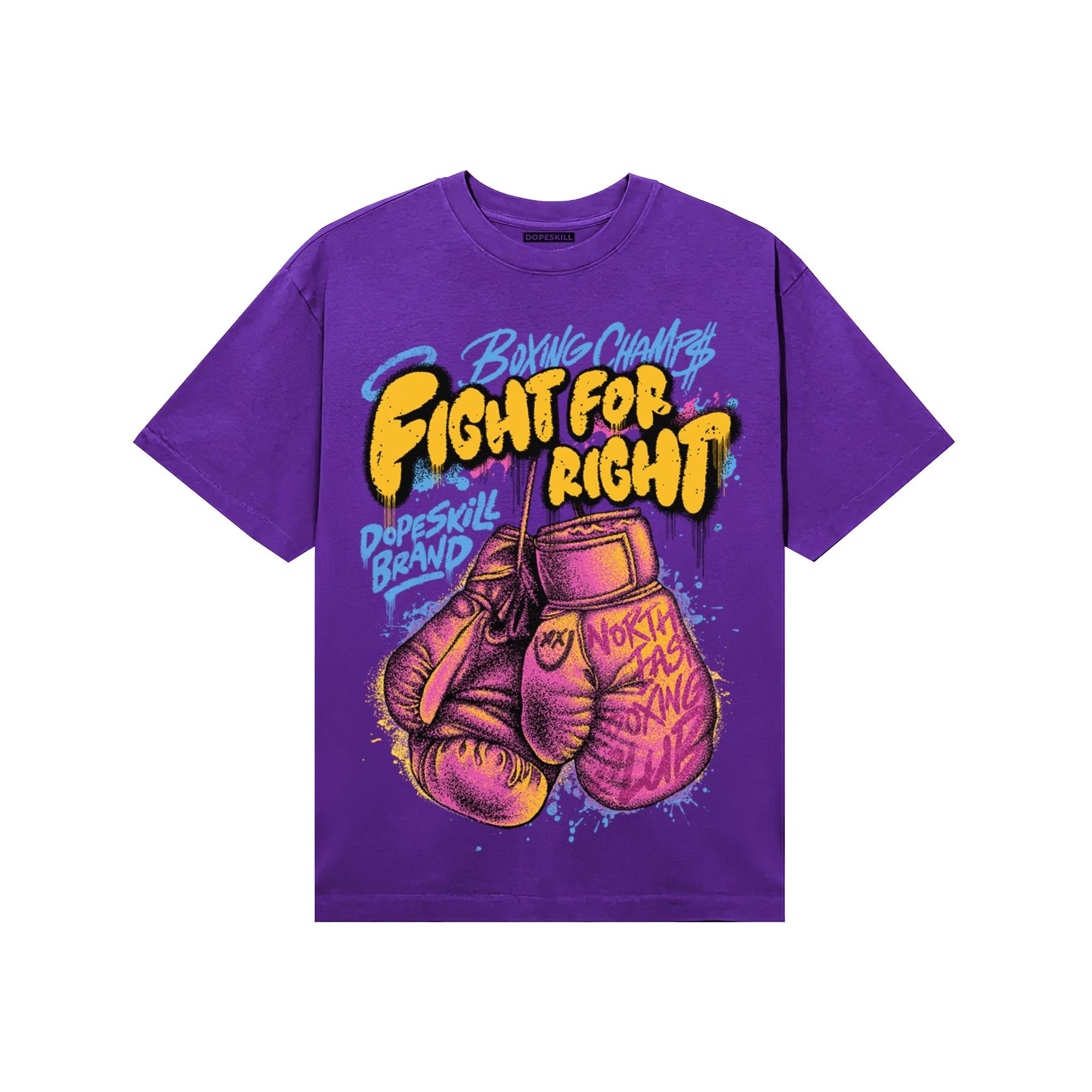 PURPLE Sneakers DopeSkill T-Shirt Fight For Right Graphic Streetwear - Purple