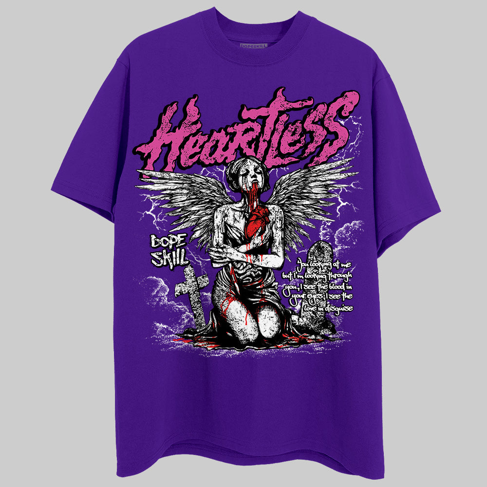 PURPLE Sneakers DopeSkill Purple T-Shirt Heartless Graphic Streetwear
