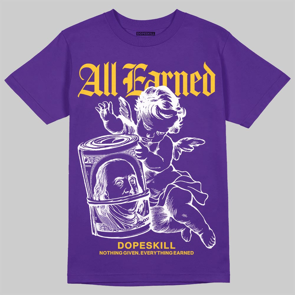 PURPLE Sneakers DopeSkill T-Shirt All Earned Graphic Streetwear - Purple