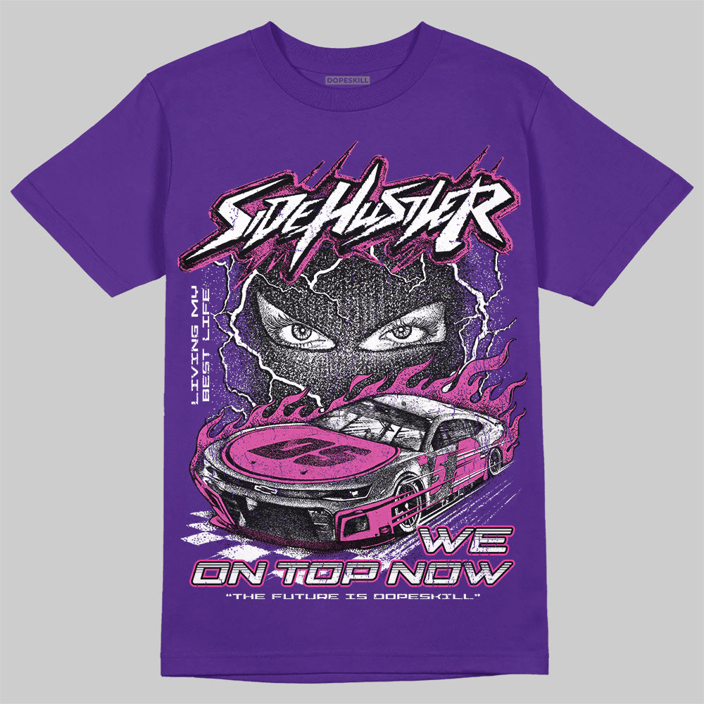 PURPLE Sneakers DopeSkill T-Shirt New Side Hustler Graphic Streetwear - Purple