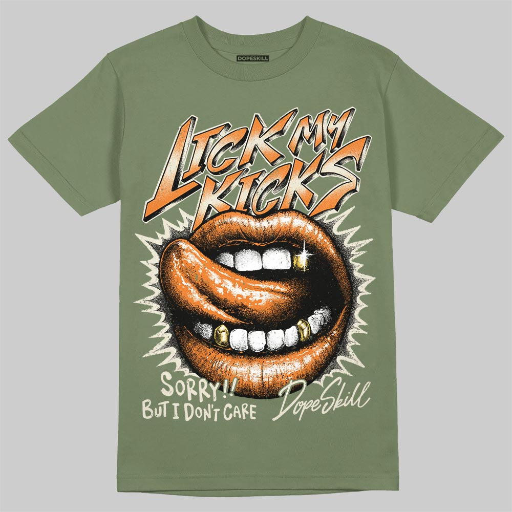 Jordan 4 Retro OG SP Undefeated (2025) DopeSkill T-Shirt Lick My Kicks Graphic Streetwear - Military Green