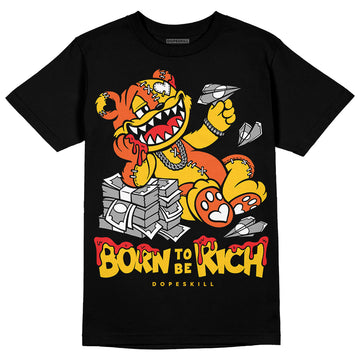 Yellow Sneakers DopeSkill T-shirt Born To Be Rich Graphic Streetwear - Black