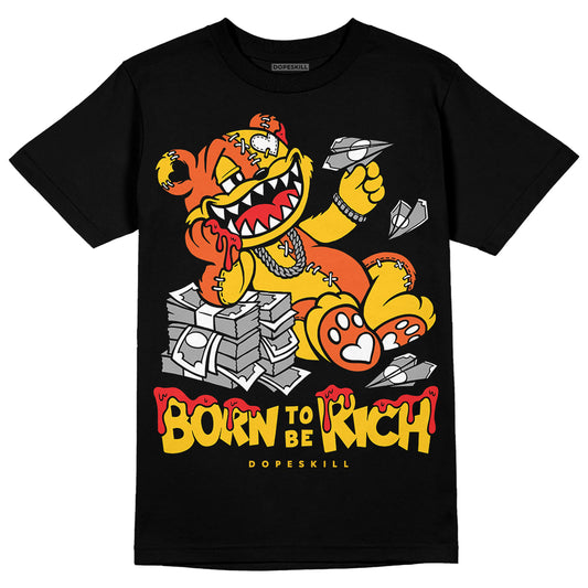 Yellow Sneakers DopeSkill T-shirt Born To Be Rich Graphic Streetwear - Black