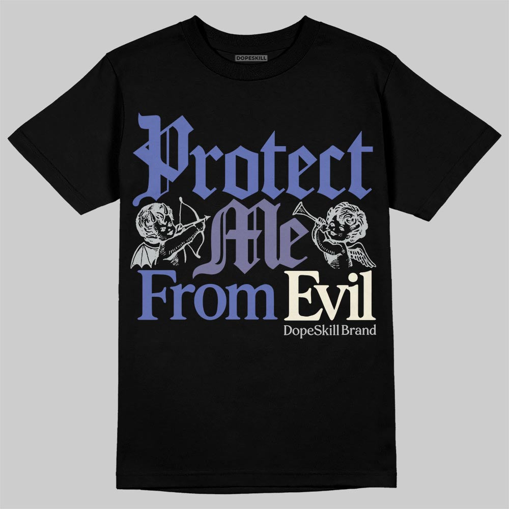 Air Max 90 x Patta Sapphire and Particle Grey DopeSkill T-Shirt Protect Me From Evil Graphic Streetwear - Black
