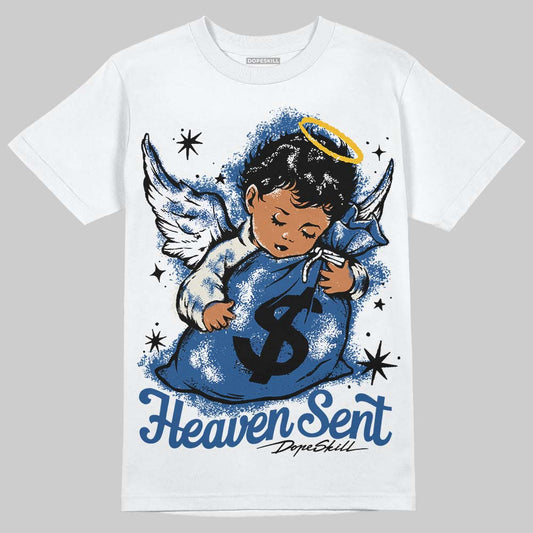 Jordan 1 Low OG “Storm Blue” DopeSkill T-Shirt Heaven Sent Graphic Streetwear - White