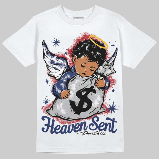 Jordan 1 High OG Rare Air "Deep Royal Blue" DopeSkill T-Shirt Heaven Sent Graphic Streetwear - White
