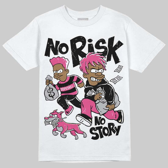 Asics Gel-1130 Pink Glo/ Black DopeSkill T-Shirt No Risk No Story Graphic Streetwear - White