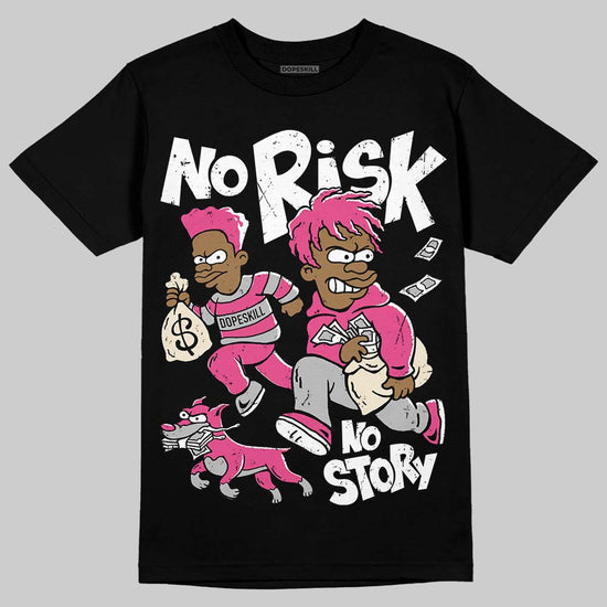 Asics Gel-1130 Pink Glo/ Black DopeSkill T-Shirt No Risk No Story Graphic Streetwear - Black