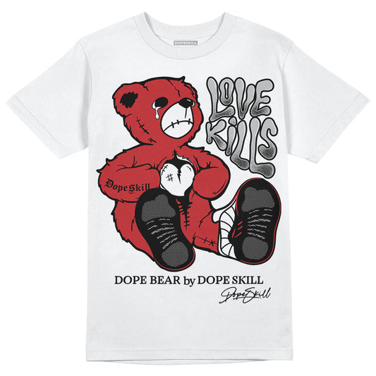 Jordan 12 “Red Taxi” DopeSkill T-Shirt Love Kills Graphic Streetwear - White 