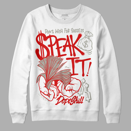 Jordan 3 Fire Red DopeSkill Sweatshirt Speak It Graphic Streetwear - White