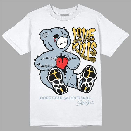 Jordan 13 “Blue Grey” DopeSkill T-Shirt Love Kills Graphic Streetwear - White 