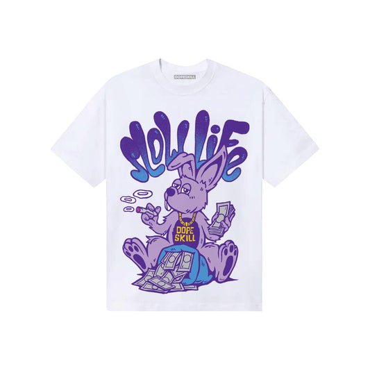 PURPLE Sneakers DopeSkill T-Shirt Slow Life Graphic Streetwear - White