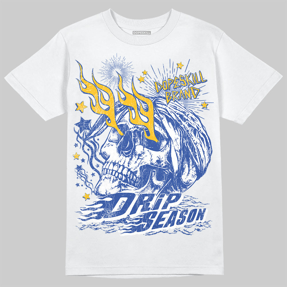 Royal Blue Sneakers DopeSkill T-Shirt Drip Season Graphic Streetwear - White