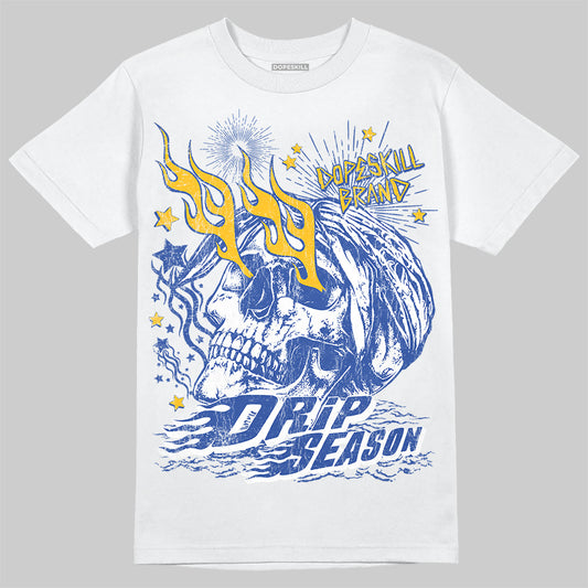 Royal Blue Sneakers DopeSkill T-Shirt Drip Season Graphic Streetwear - White