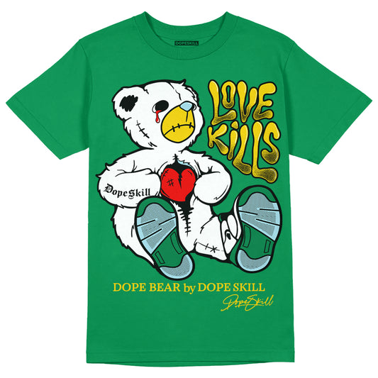 Jordan 5 “Lucky Green” DopeSkill Green T-shirt Love Kills Graphic Streetwear