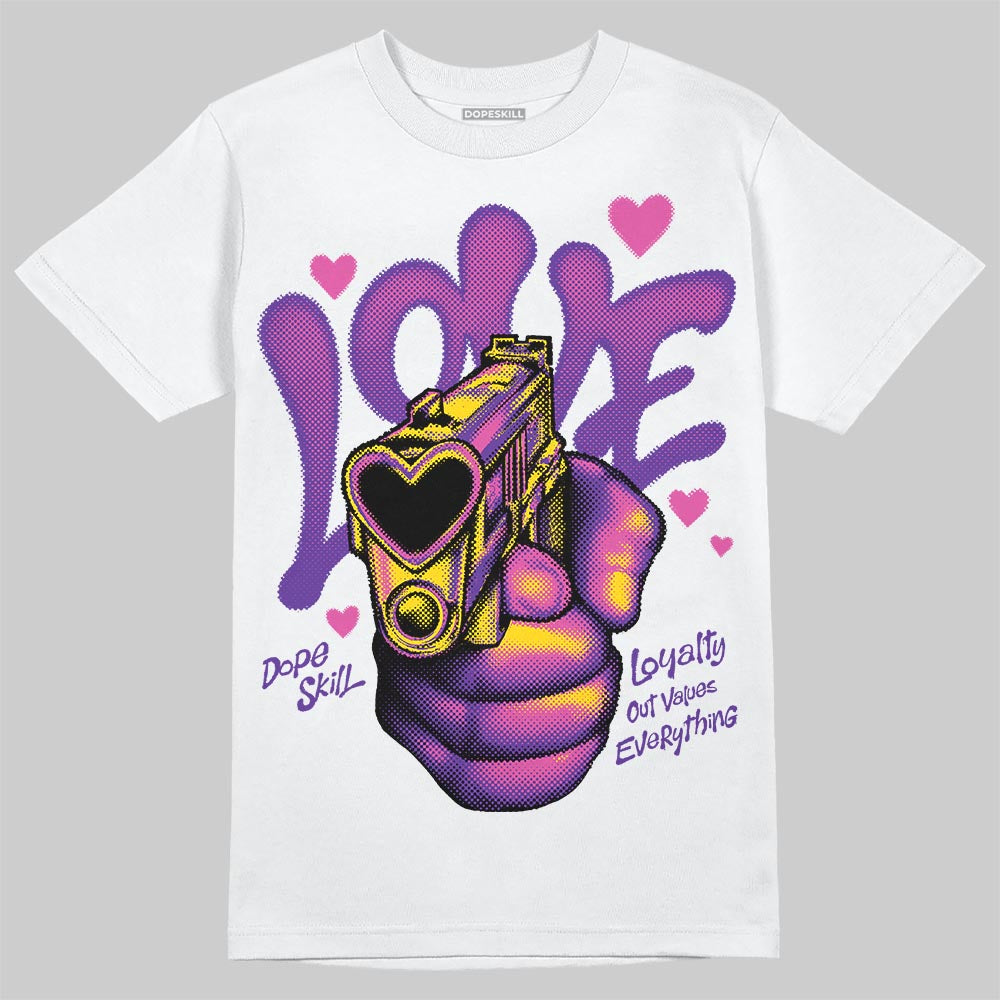 PURPLE Sneakers DopeSkill T-Shirt Love Shot Graphic Streetwear - White